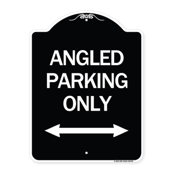 Signmission Angle Parking W/ Bidirectional Arrow Heavy-Gauge Aluminum Sign, 24" x 18", BW-1824-24345 A-DES-BW-1824-24345 - main